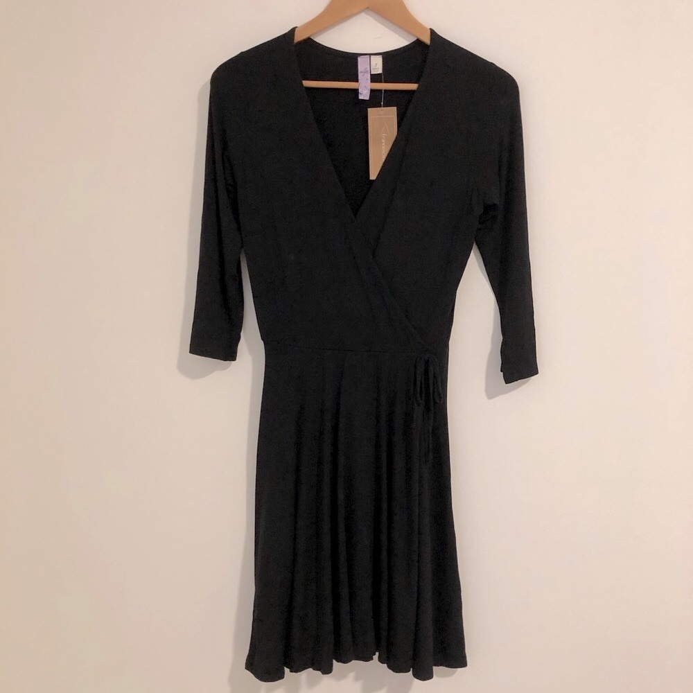 NWT Francesca’s Black Wrap Dress